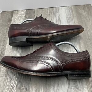 Florsheim Mens Burgundy Leather Wingtip Oxford Dress Shoes Size 11 D